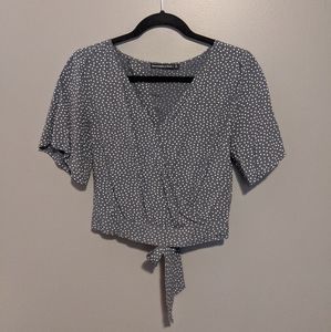 A&F Wrap Front Tie Back Crop Top